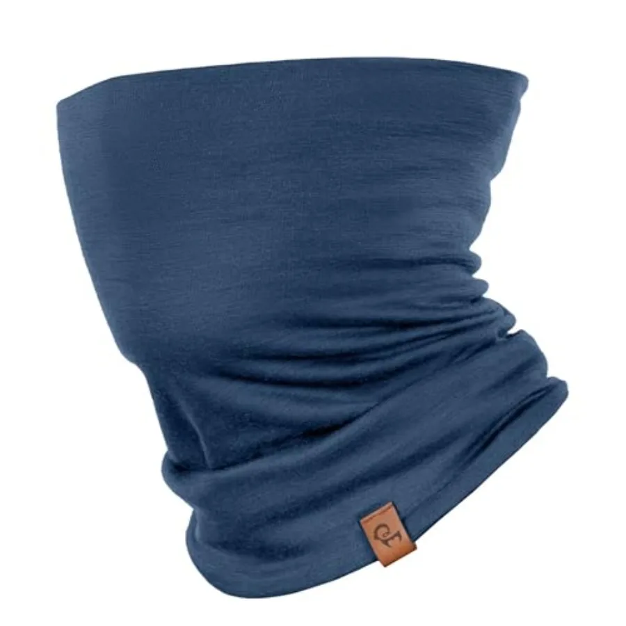

menique 100% Merino Wool Neck Gaiter, Double Layer UPF 35+ UV Protection Face Mask, Breathable Cover Scarf for Men Women