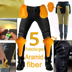 Motorcycle Riding jeans anti-fall summer pants trousers man protectio Added the Aramid fireproof wearable for knee area