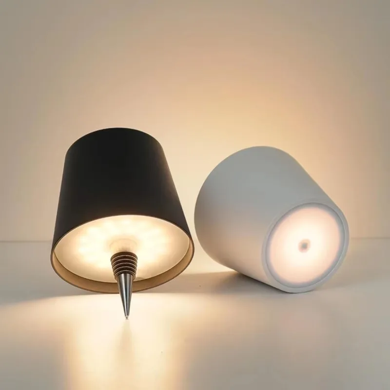 Wireless Bottle Lights Charging Touch Control of 3 Colors and Stepless Dimming Night Lamp for Bar Wine Bottles Decor Desk Lights