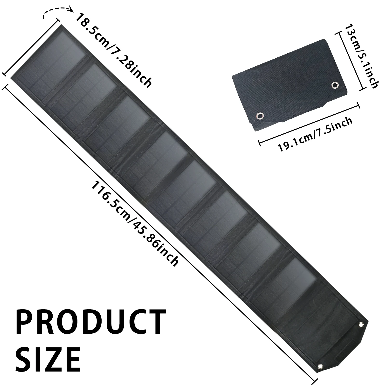 80W Solar Panel Fast Charger, 8-Foldable Portable Lightweight Dual USB Solar Phone Charger for Outdoor Emergency,Camping
