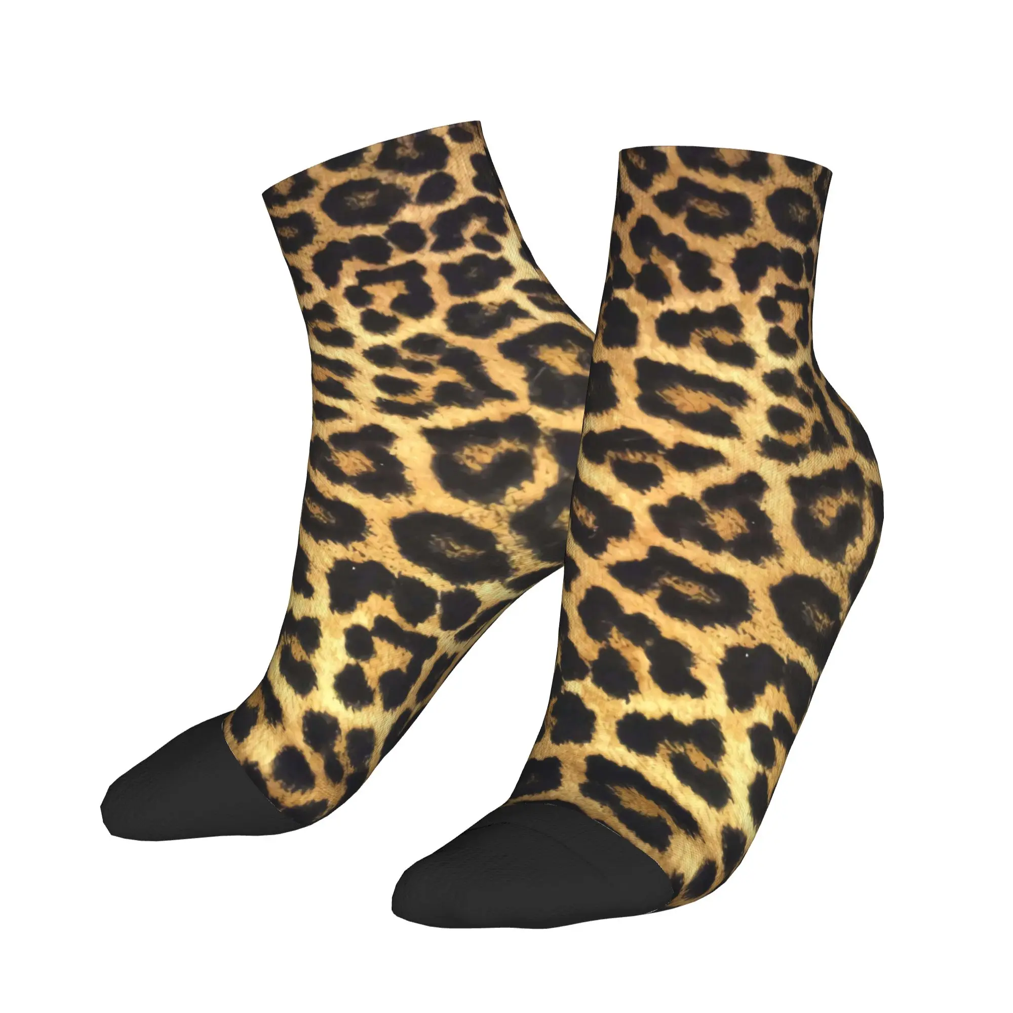 

Classic Leopard Black And Yellow Ankle Socks Printed Modern Casual Socks Summer Non-Slip Outdoor Sports Soft Sock For Adults Men