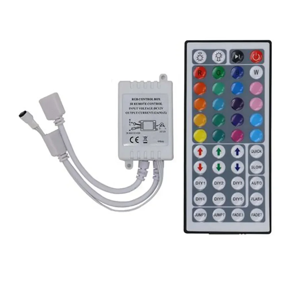 44 Keys Led Controller IR RGB Controler box 1 to 2 Controller IR Remote Dimmer DC12V For RGB 3528 5050 LED Strip Lights