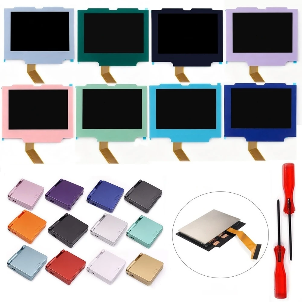Hispeedido Add Desaturation V5 Pre-Laminated 3.0" IPS 720x480 Backlight LCD Kit+Shell Case For GBA SP No Need to Trim Shell