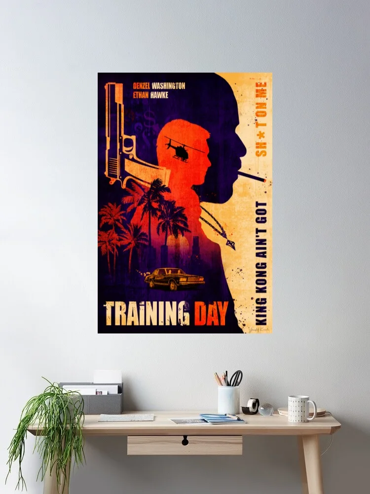 TRAINING DAY - Movie Film Canvas Poster Print, Home Decor Wall Art Painting
