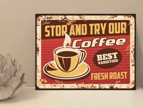 1x Stop Try Coffee Quote Metal Plaque Sign Gift House Novelty (mt36) --Tin Sign