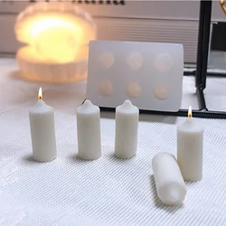 3D Mini Cylindrical Candle Silicone Mold Handmade Scented Candle Making Diy Resin Chocolate Cake Mold for Birthday Party Decor