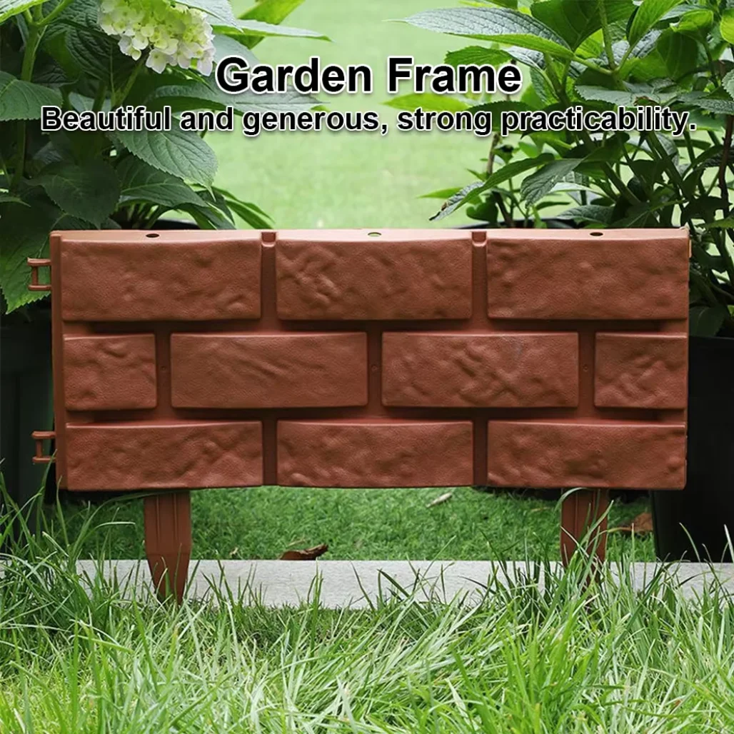 

1/4pcsFence Garden Edge Imitation Stone Brick Lawn Plants Flowers and Plants Support Pile Decoration Edge Outdoor DIY