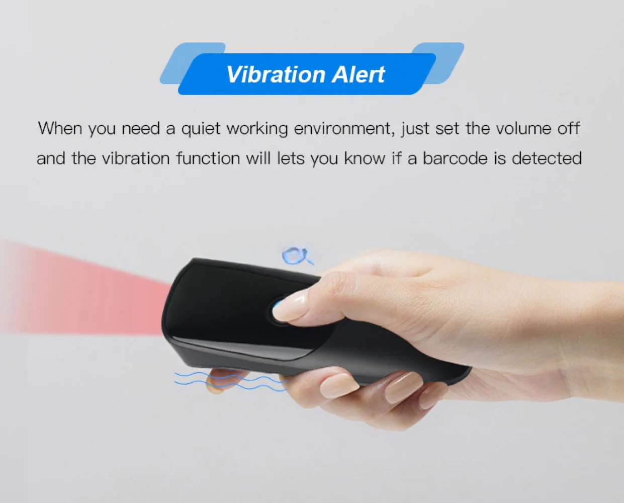 Профессиональный 2D-сканер штрих-кода CMOS Bluetooth считыватель QR-кодов высокого разрешения с аккумулятором 1200 мАч для бизнеса