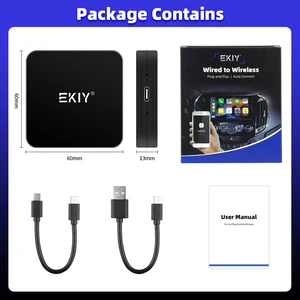 Ekiy Mini Carplay Intelligent Wireless Android Box Automatic Adapter Car Play Dongle Plug and Play for Volkswagen Toyota Peugeot Volvo 6 Main Sales Pieces Peugeot Argentina - №6