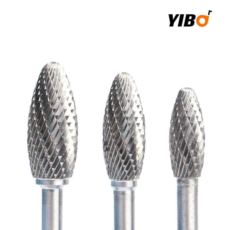 

YG8 Alloy Wood Carving Grinding HX Type Head Tungsten Steel Double Slot Rotary File Hard Metal Milling Cutter For Copper