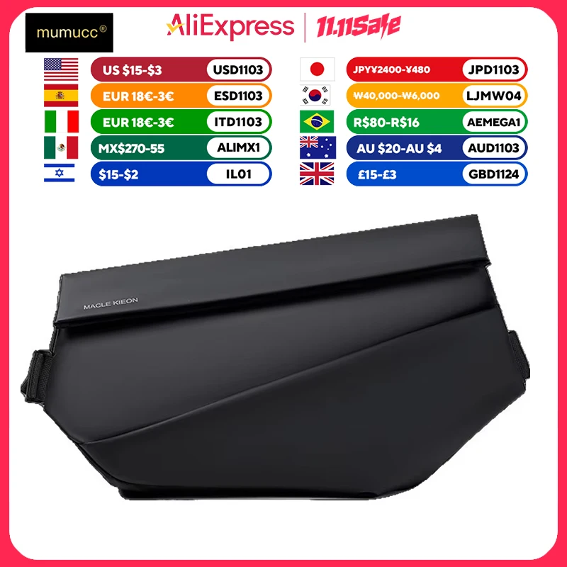 Stylish Waterproof Chest Bag, Commuter Cycling Waist Bag With Layered Pockets, Multi-functional Motorcycle Sports Messenger Bag