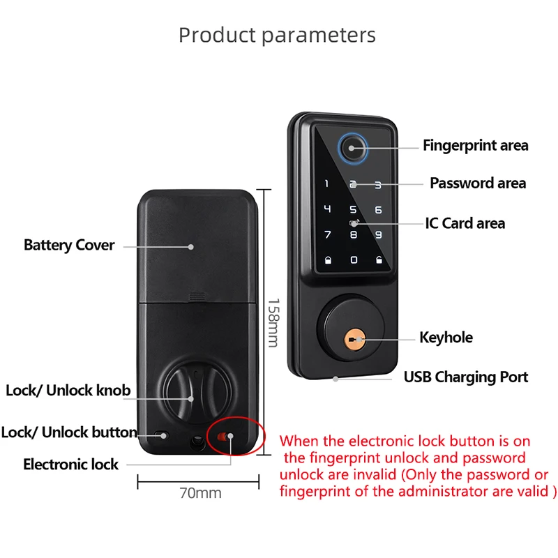 Imagem -06 - Raykube a1 tt Lock Tuya Wifi Auto Fingerprint Deadbolt Fechadura da Porta Inteligente Fechadura Digital com Sensor de Porta Senha ic Cartão App Chave