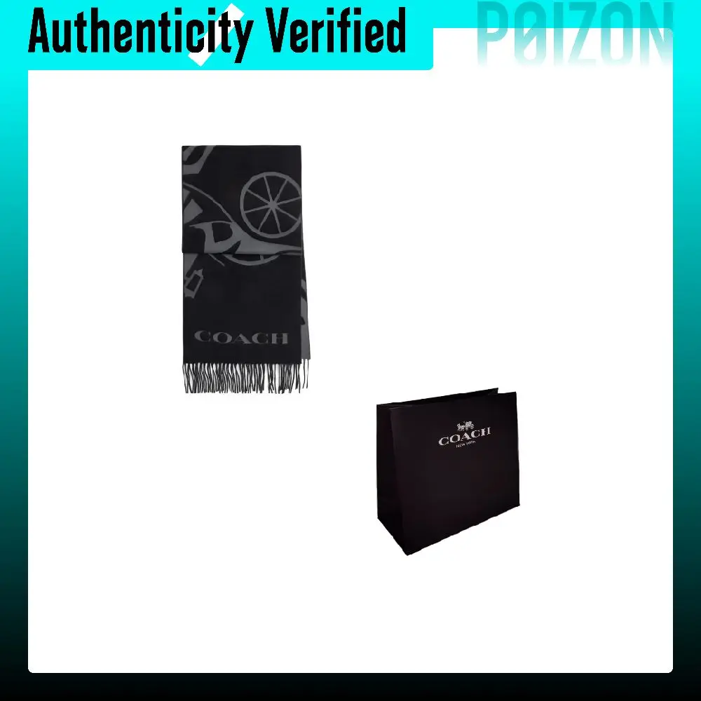 COACH Cashmere Knit Scarves Unisex Black CU826-BLK