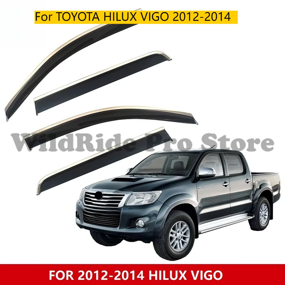 

Car Door Window Visor Wind Deflector Rain Guard Sun Shield Weather shields Vent Visors Ventvisor for TOYOTA HILUX VIGO 2012-2014