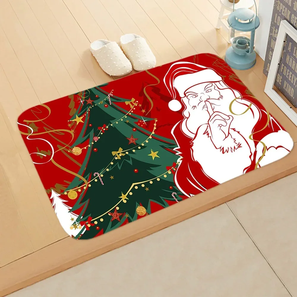 Christmas bathroom absorbent door mats home decoration living room entrance entrance carpet bedroom kitchen floor mats