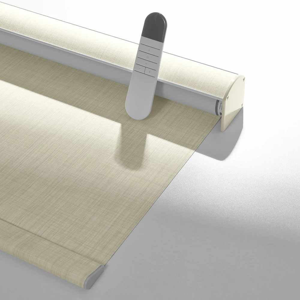 

Pocageum Custom Size Color Motorized Electric Roller Blinds Remote Control Automatic Window Shades for Home Office Bedroom