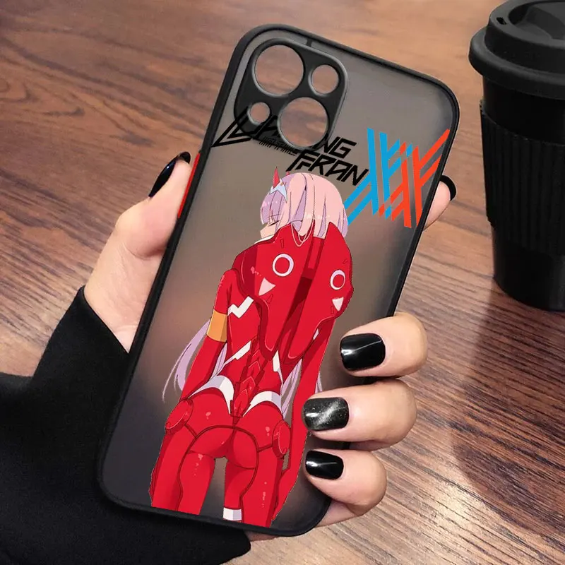 Darling In The Franxx For Apple iPhone 15 14 13 12 11 mini XS XR X 8 7 Pro Max Plus Frosted Translucent Phone Case