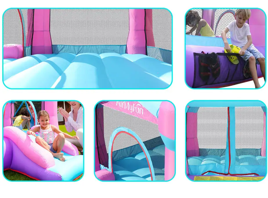 معدات لعب الأطفال الصغيرة الداخلية نفخ القلعة الشريحة 420D أكسفورد القماش الأطفال نفخ الحارس مهرجان الهدايا