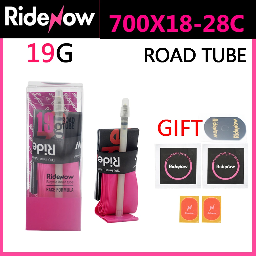 RideNow 19g Bicycle Inner Tube 700C TPU Bike Inner Tube 700x18C 23C 25C 28C gift patch Kit 45/65/85mm French Valve bike tyre