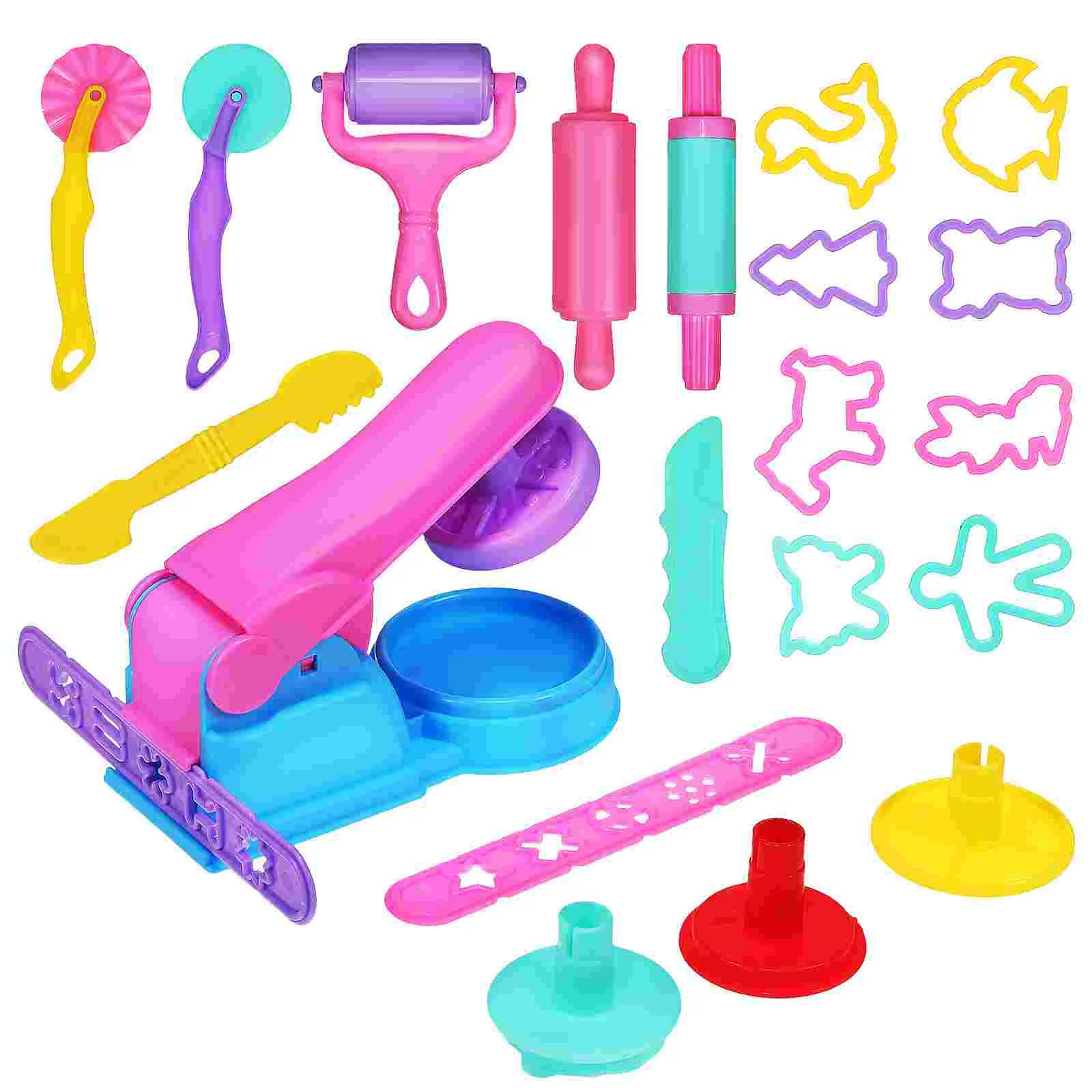 22 Pcs Animal Children's Colored Mud Noodle Machine Pieces Set Modeling Clay Mold Molds Making Mini Tool Kit for Kids