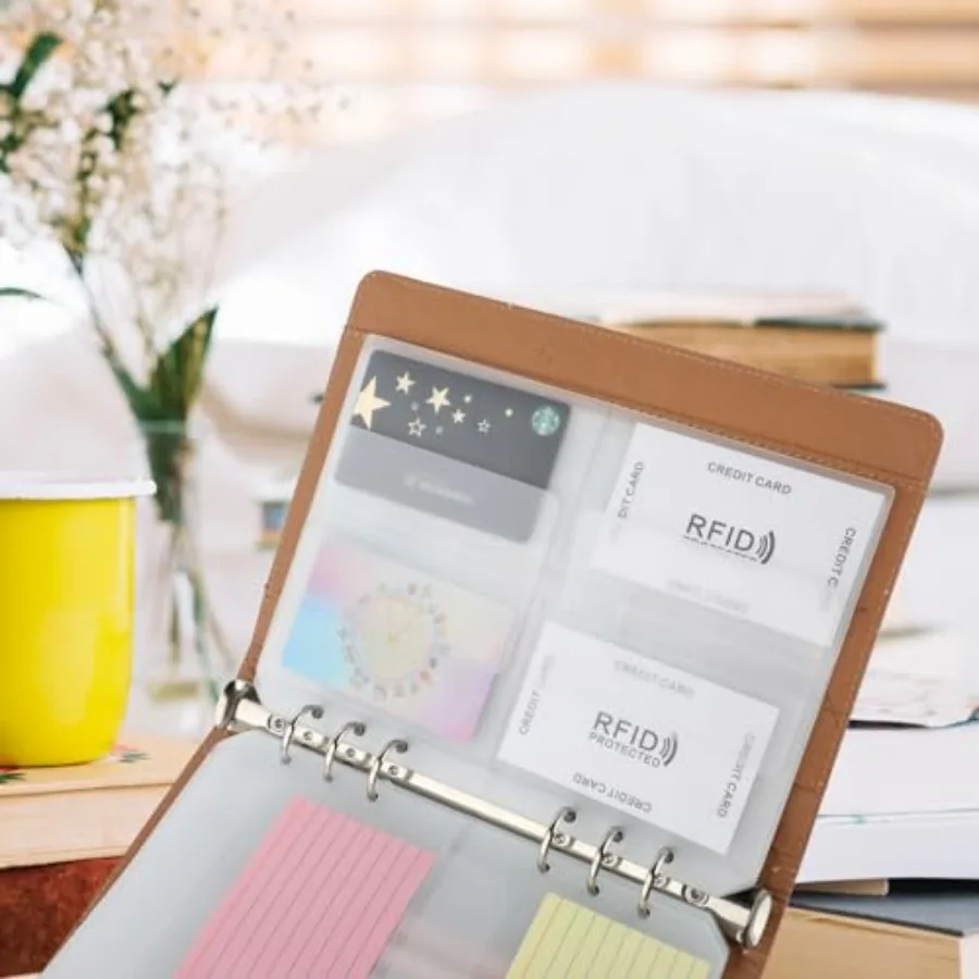 12 Pcs A5 Binder Organizer 6 Hole Pockets Cash Envelopes Photocard Sleeves and Mini Pockets for Binde