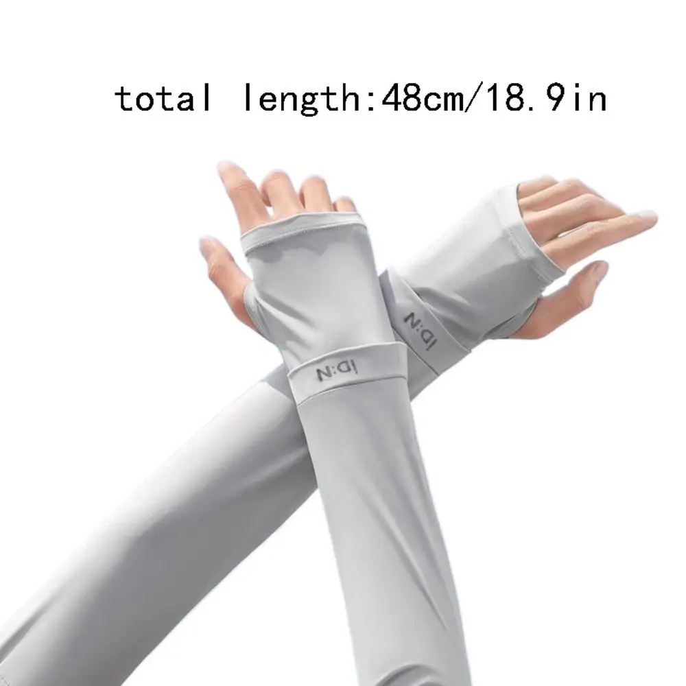 Mangas de seda de hielo Anti-UV, guantes de manga larga con aislamiento UV, fundas para brazos con protección solar, guantes de ciclismo para conducir