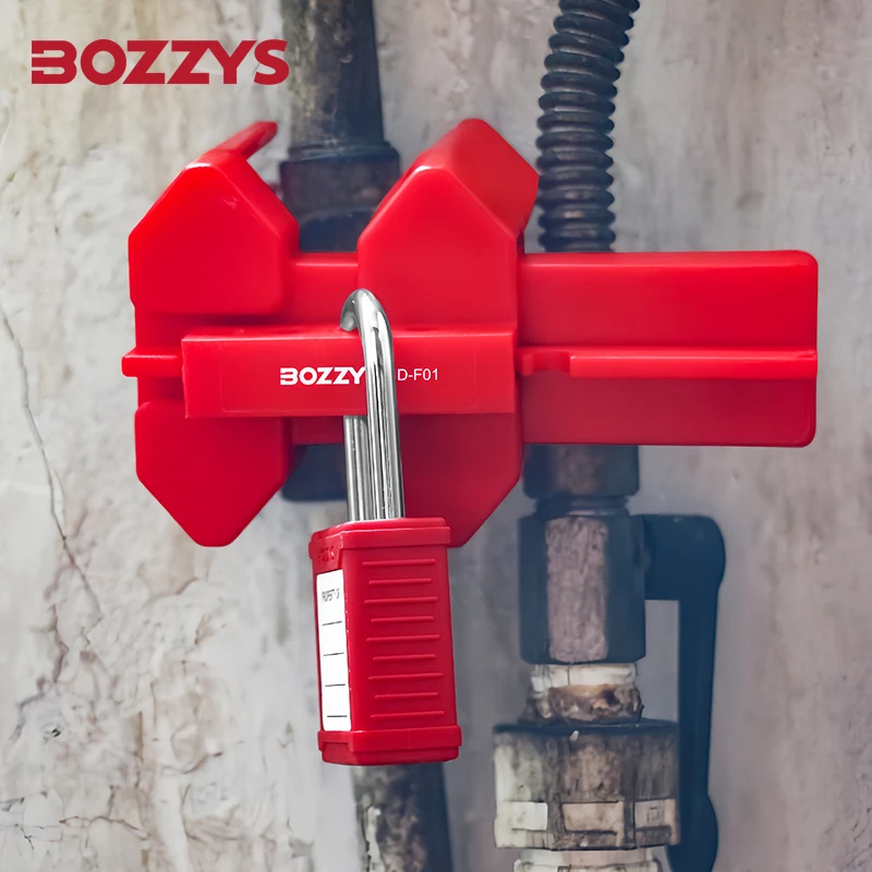 BOZZYS Adjustable Ball Valve Lockout Industrial Tagout Device, DN8-DN50 Water Pipeline Safety LOTO Locks