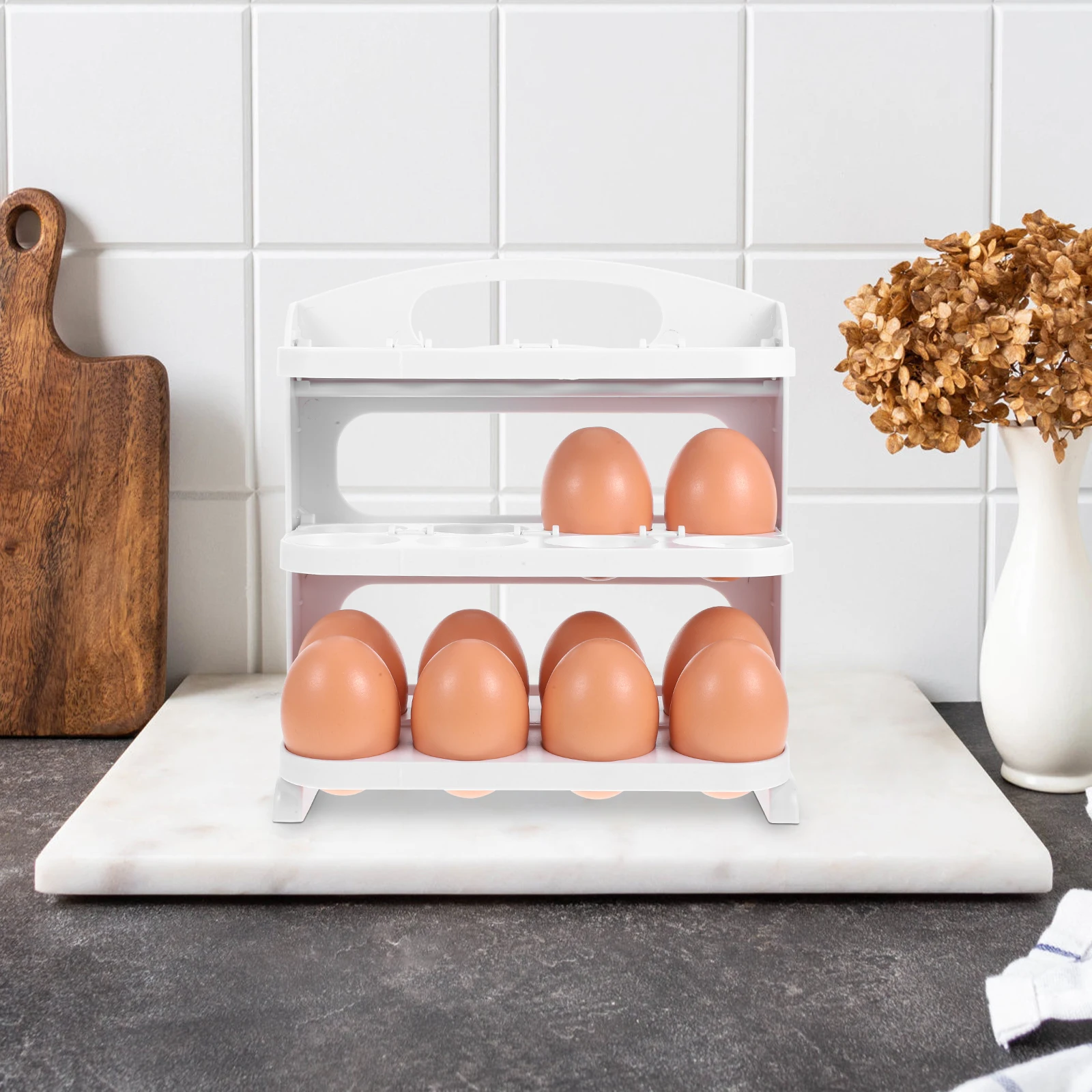 

Egg Storage Rack Foldable Multilayer Egg Holder for Fridge Refrigerator ganizer Dispenser Container Kitchen Use