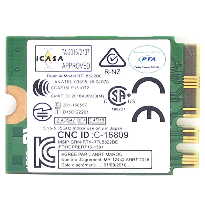 NGFF Wireless Card RTL8822BE 802.11Ac 433Mbps Wifi Bluetooth 4.0 01AX712 For Thinkpad L470 L570 T470 T570 X270