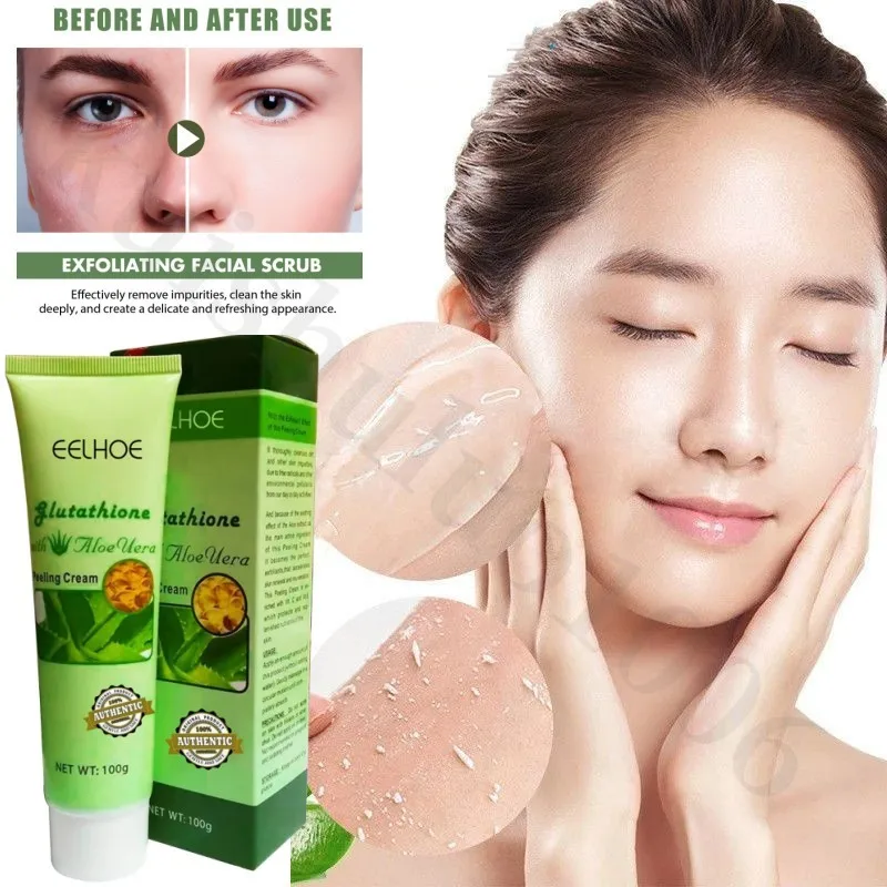 Aloe Vera Exfoliating Gel Shrinks Pores Remove Blackheads Acne Treatment Soothing Repair Skin Whitening Peeling Moisturizer