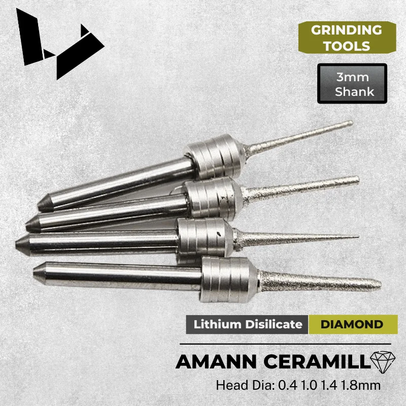 Ceramill Silicon Carbide Cutters 0.4 1.0 1.4 1.8mmAmann girrbach Lithium Disilicate Bur Diamond Strawberry for Emax Block