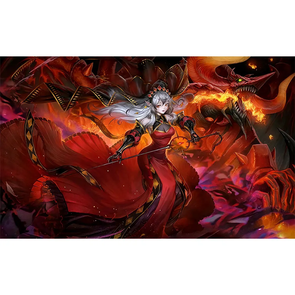 

Yu-Gi-Oh Red Cartesia the Virtuous Game Card Pad Board Game Playmat YGO Protector Mat MTG KMC TCG OGC CCG YuGiOh Mat 60x35cm