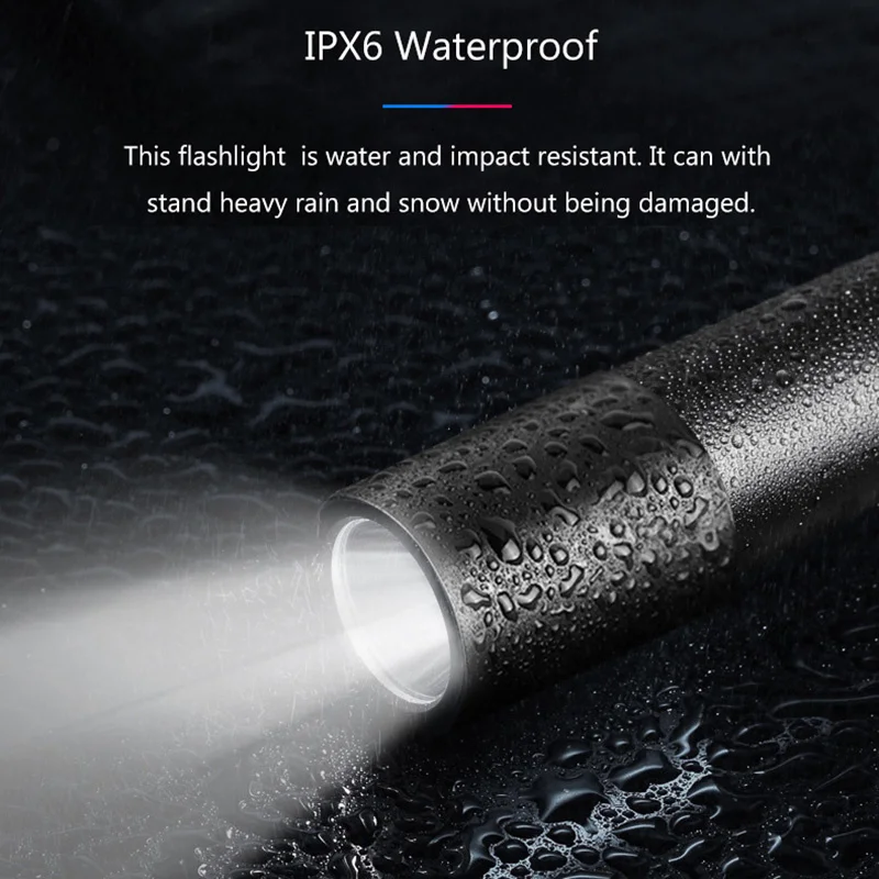 Xiaomi Mini Flashlight USB Rechargeable LED Flashlight Waterproof Telescopic Powerful Torch Lamp Outdoor Zoom Portable Torch