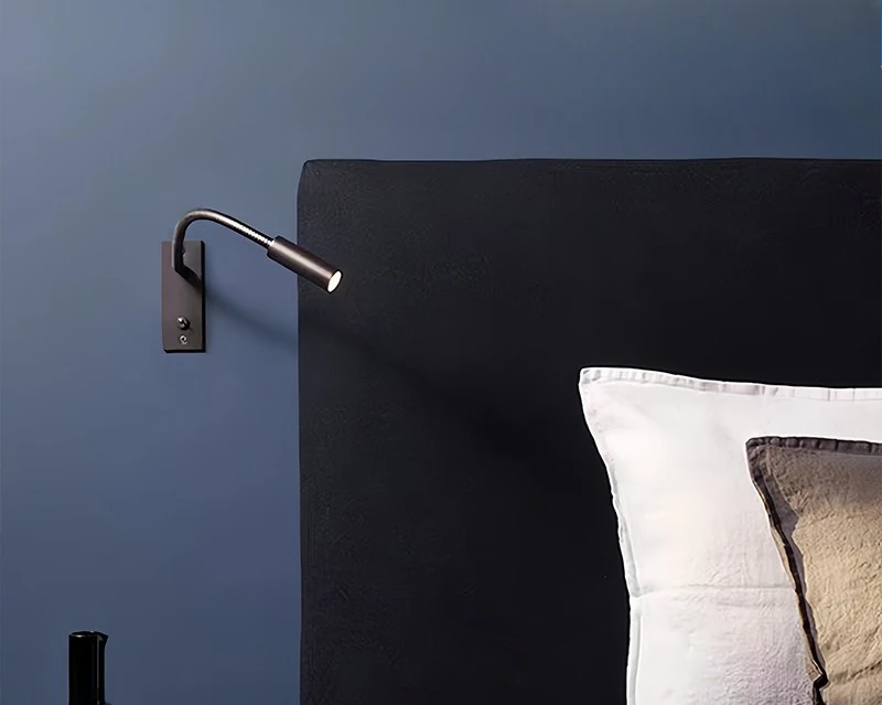 Industrial Nickel Chrome Recessed LED Wall Sconce Gooseneck Wall Spotlight with Switch for Hotel Picture Project Museum Gallary