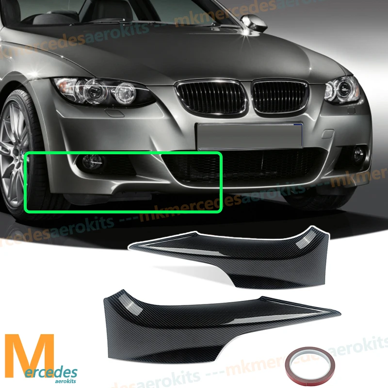 Paraurti anteriore Splitter Labbro Copertura angolare per BMW E92 E93 2006 2007 2008 2009 Tipo M3 In fibra di carbonio