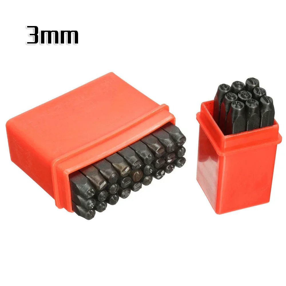 Hand Tools Stamps Plastic Box Plastic box Punch 2/2.5/3/4/5/6/8mm Number & Letter Number & letter Puncher 36pcs