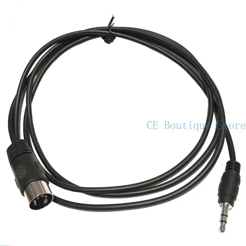 652F 5-Pin DIN-Male Cable, 5 Pin Din MIDI Plugs to 3.5mm(1/8in) Stereo Male Plug Stereo Cable for Midi Device