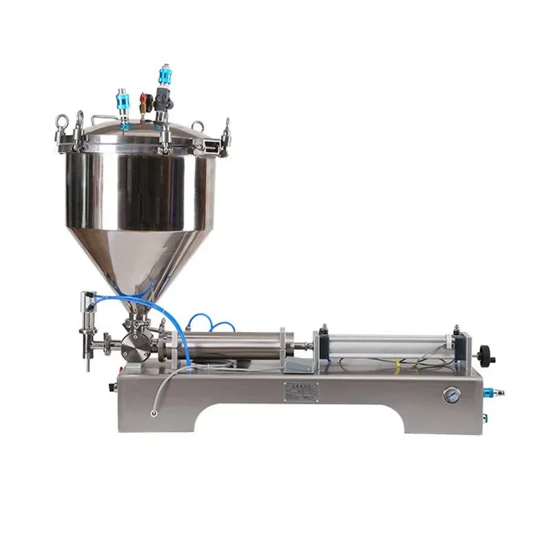 Double Nozzles Pneumatic Liquid Filler Filling Machine For Filling Shampoo Oil Chemical With Heating Mix Function Manufacturer