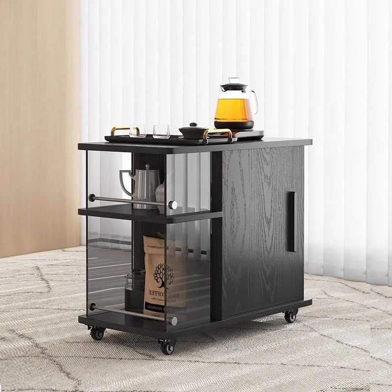 

Couch edge multi-functional mobile tea table small cabinet locker living room solid wood leisure