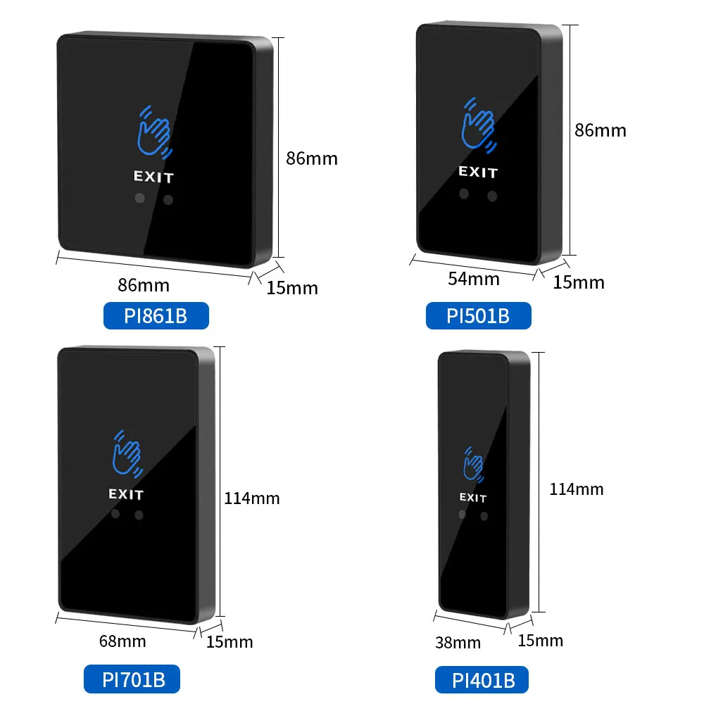 DC12V 24V Surface Infrared Sensor Switch No Touch Contactless Switches Wave to Release Door Lock Exit Button with LED Indication