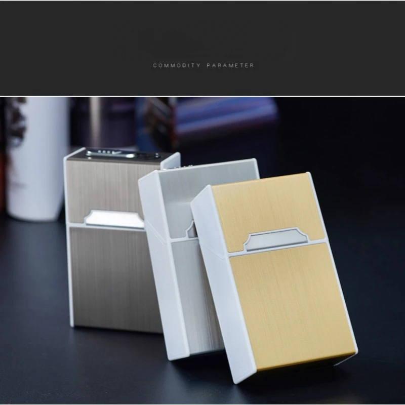 20 Thick Cigarette Case Tungsten Wire Igniter USB Charging Lighter Outdoor Waterproof and Moisture proof Electronic Lighters