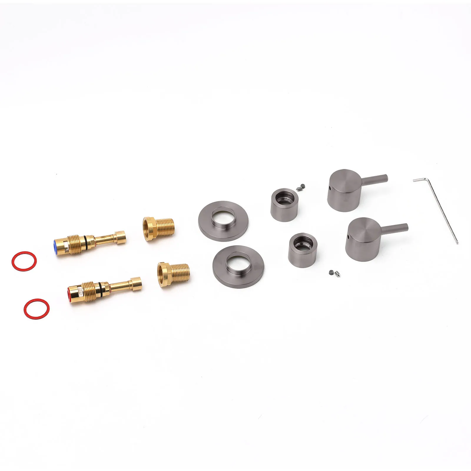 **Sydney Stock** KYLINS 2 In 1 Shower Head Set Round 8/10/12/16'' Rainfall Head Gooseneck Arm Mixer Taps Set Gun Metal Grey WELS