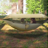 Outdoor Swing Nylon Hammock Tent Waterproof Durable Anti Mosquito Hanging Hammock Outdoor Furniture Survival Camping Equipment