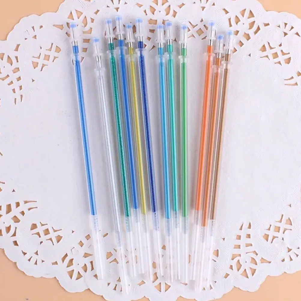 

48Pcs Neutral Pen Refills Smooth Writing Gel Ink Signature Replacements Office Study Supplies Glitter Pens for Adults