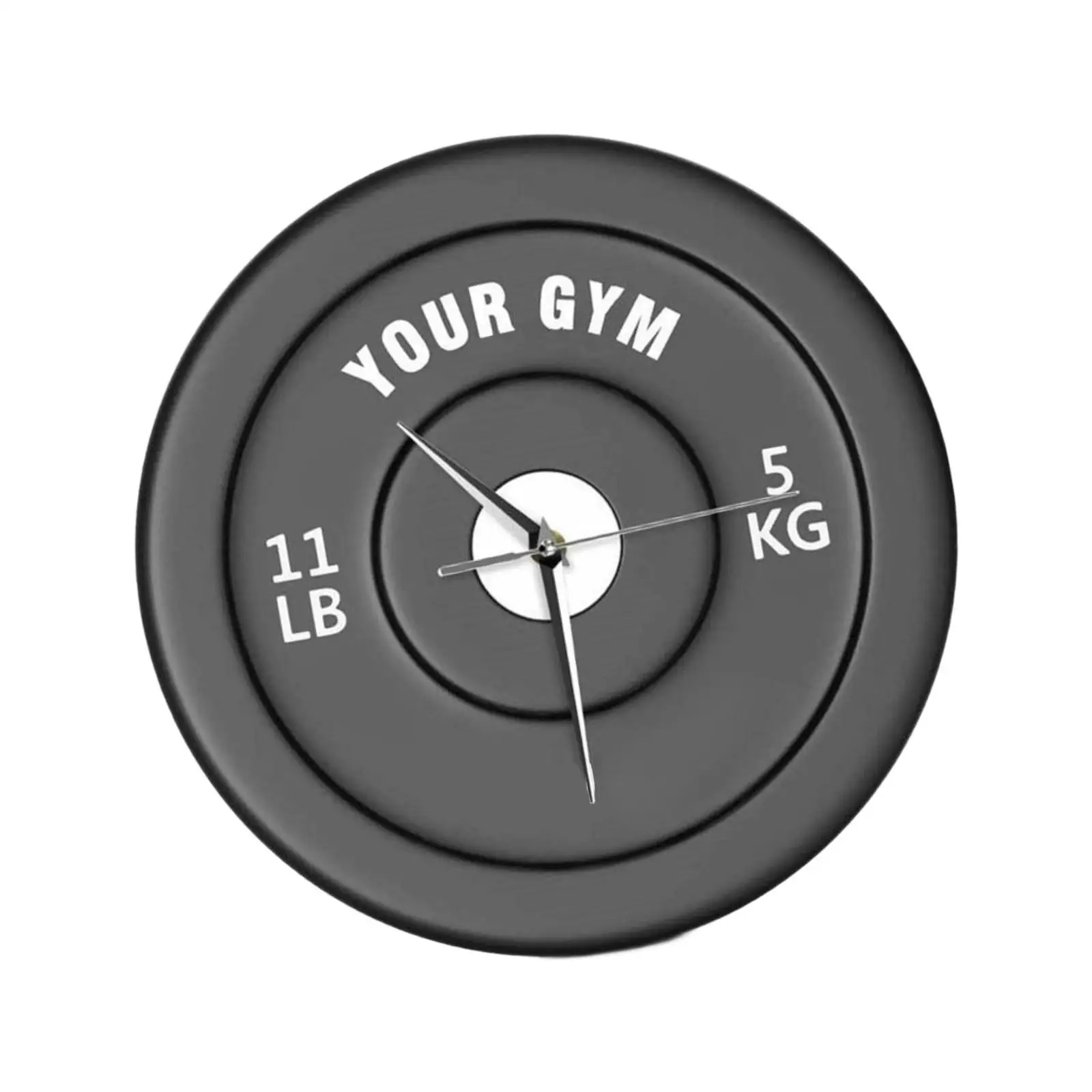 Modern Gym Wall Clock 30cm Barbell Design Silent Non Ticking Decorative Fitness Equipment Theme for Workout Room Living Room