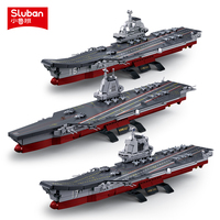 Hot Sluban Blocks Military Series Maritime Aircraft Carrier Model Building Blocks Classics WW2 Battleship Warboat Brick Toy Gift