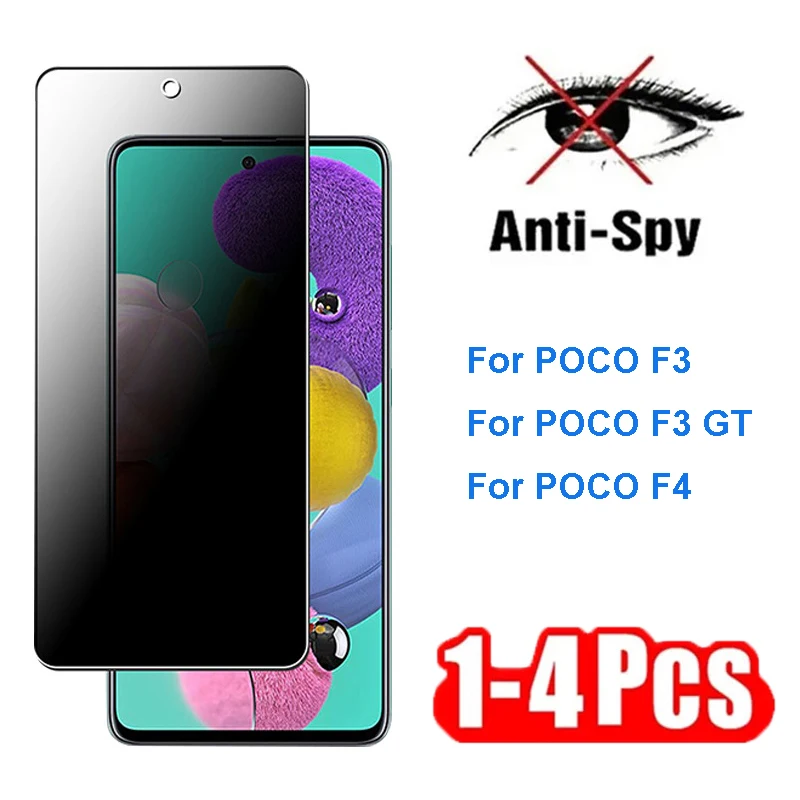 

1-4 шт. антишпионское защитное закаленное стекло для Xiaomi Poco F3 F4 Защитные пленки для конфиденциальности для Poco F3 GT стеклянная пленка