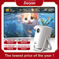 Everycom R16 Full HD 1080P Projector 4K Smart Bluetooth WiFi 6 Android 12 16000 Lumens Auto Focus Home Theater Cinema Projectors
