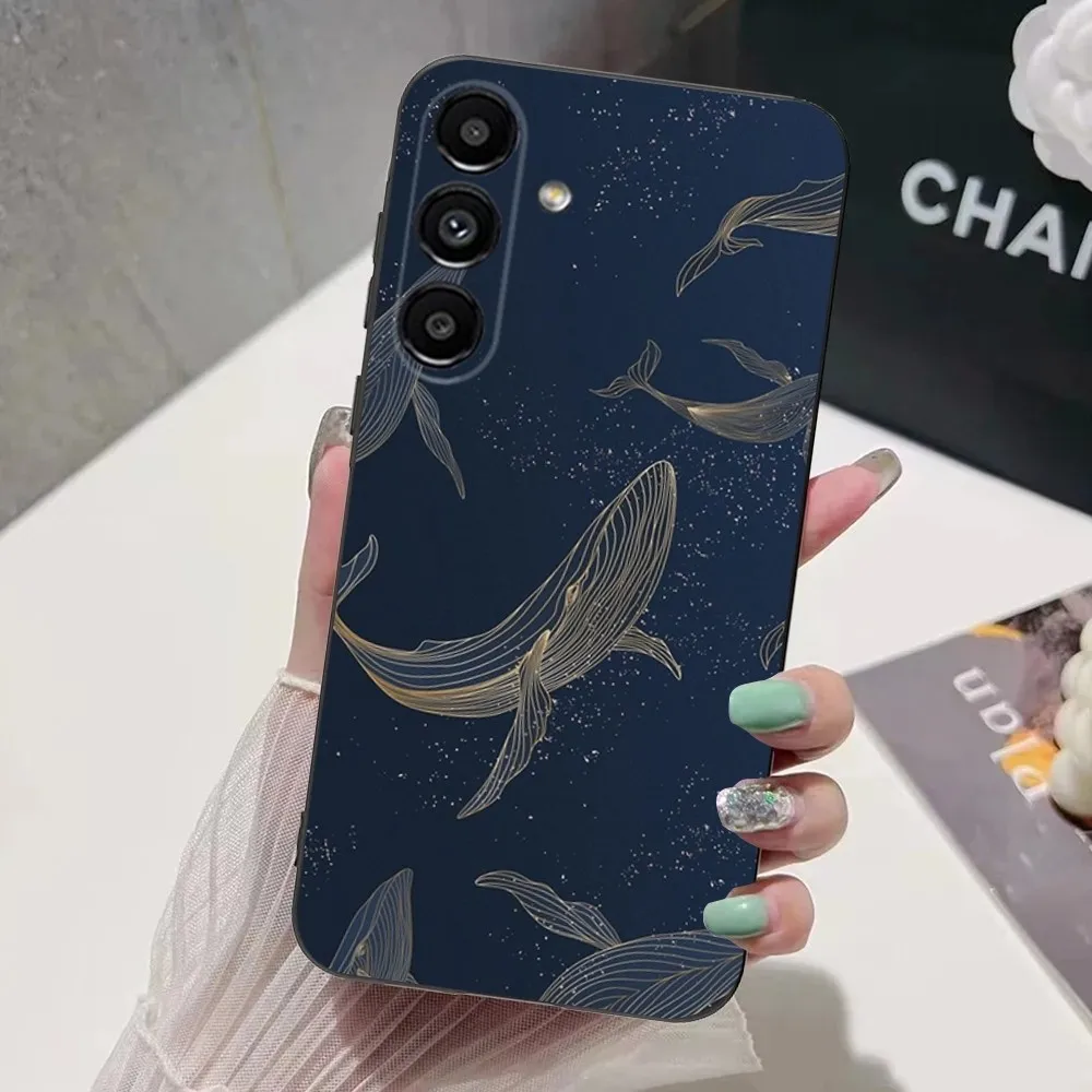 Tampa macia preta para Samsung, oceano do espaço, tubarão-baleia, S24,S21,S22,S23,S30, ultra, S20, mais, Fe,Lite, nota, 10,9,5G