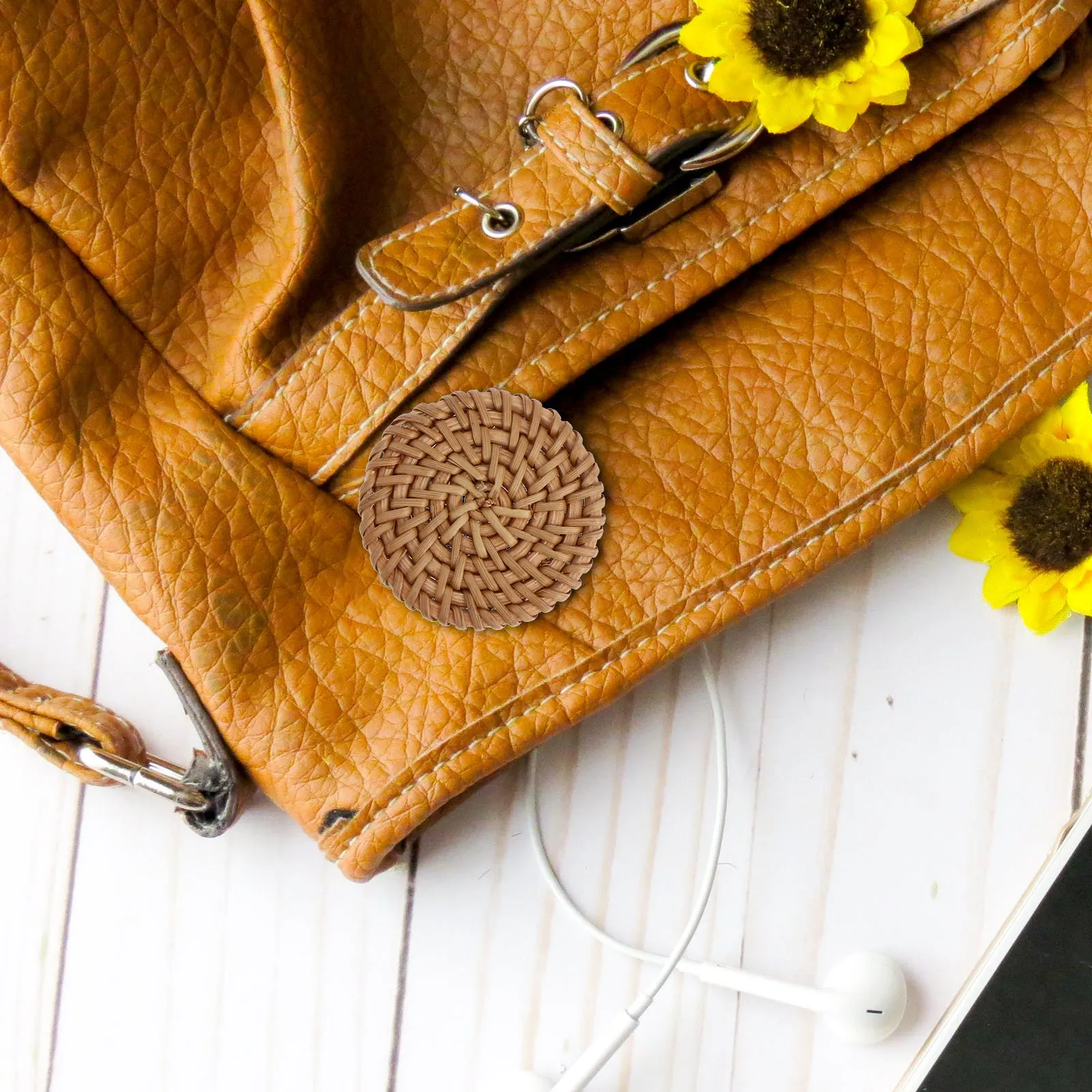 

Набор из 3 подвесок-шармов из ротанга: креативные металлические декоративные аксессуары для рукоделия, для изготовления ожерелий и браслетов